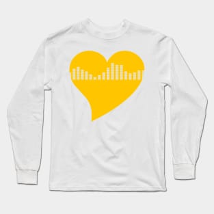 Orange Graphic Equalizer Heart Long Sleeve T-Shirt